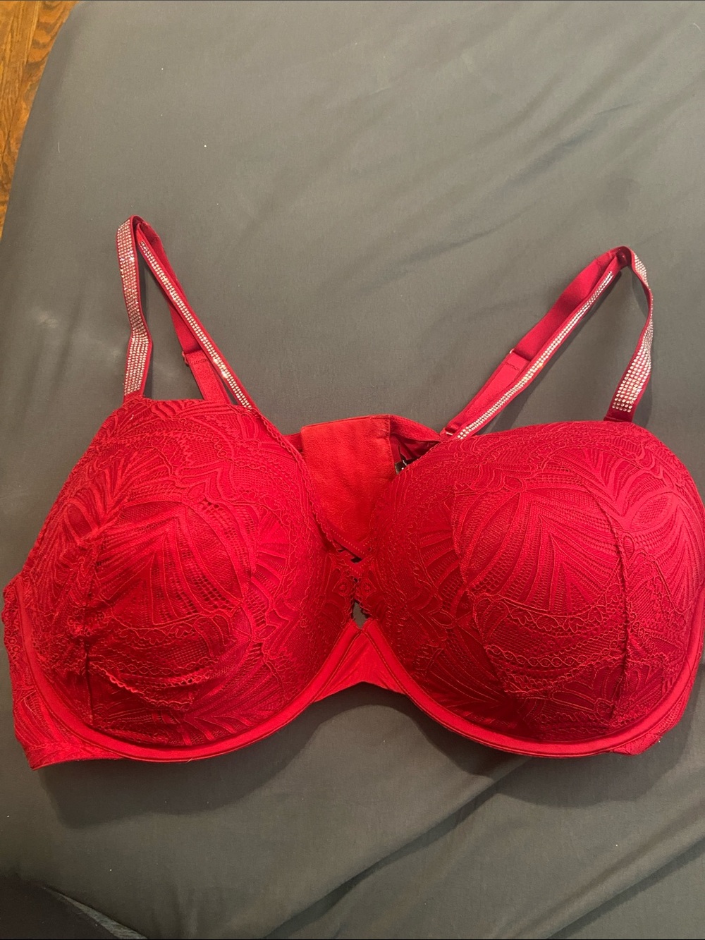 Torrid Red Lace XO Plunge Push Up Bra